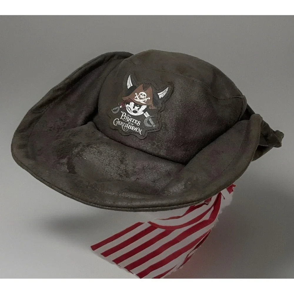 Disney Parks Pirates of the Caribbean Hat Brown Cap Mickey Pirate YOUTH Bandanna